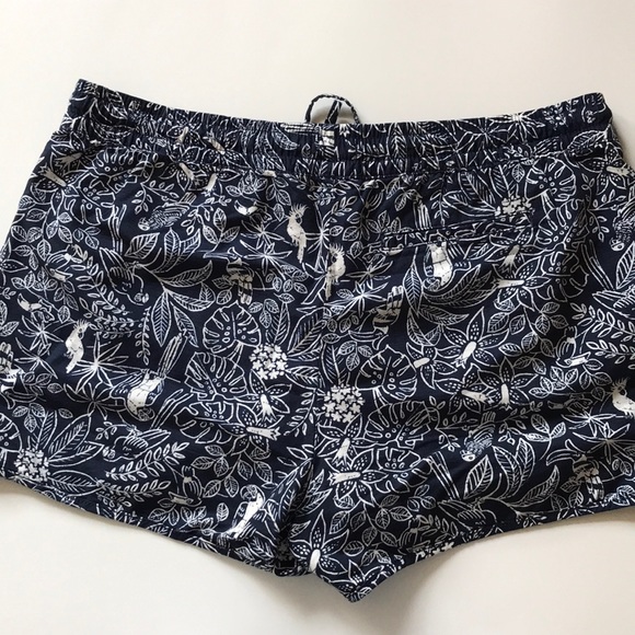 Gap shorts blue white bird floral print Sz 14/32” - Picture 5 of 8